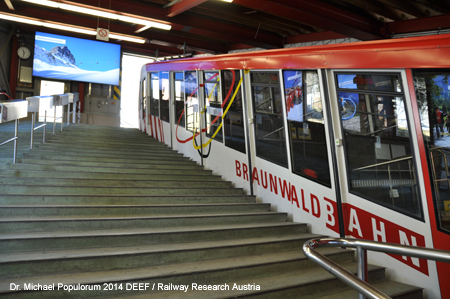 Braunwaldbahn Standseilbahn Linthal Kanton Glarus Schweiz