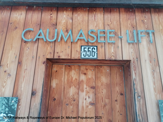 Standseilbahn Flims Waldhaus Caumasee Schrägaufzug Schräglift Graubünden Schweiz