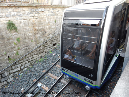 Sasselina Standseilbahn Tessin Schweiz Funicolare Lugano Città–Stazione FFS Ticino