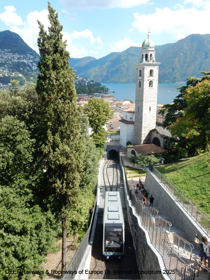 Sasselina Standseilbahn Tessin Schweiz Funicolare Lugano Città–Stazione FFS Ticino