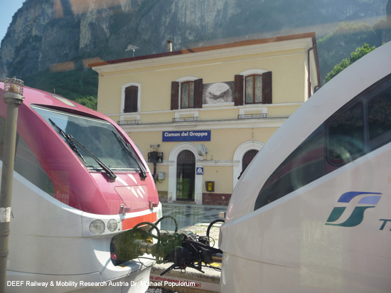 Valsuganabahn Eisenbahn Trient Bassano del Grappa Venedig Ferrovia Valsugana Trento Trentino Italien
