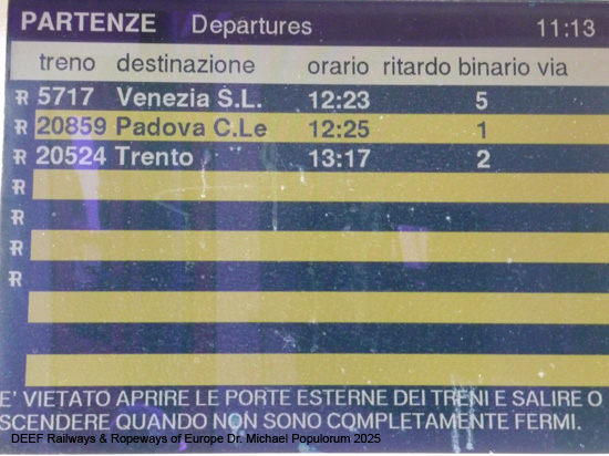 Valsuganabahn Eisenbahn Trient Bassano del Grappa Venedig Ferrovia Valsugana Trento Trentino Italien