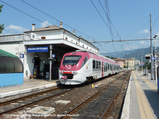 Valsuganabahn Eisenbahn Trient Bassano del Grappa Venedig Ferrovia Valsugana Trento Trentino Italien