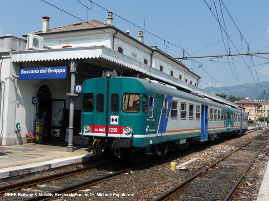Valsuganabahn Eisenbahn Trient Bassano del Grappa Venedig Ferrovia Valsugana Trento Trentino Italien