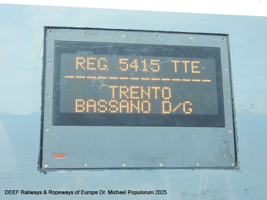 Valsuganabahn Eisenbahn Trient Bassano del Grappa Venedig Ferrovia Valsugana Trento Trentino Italien