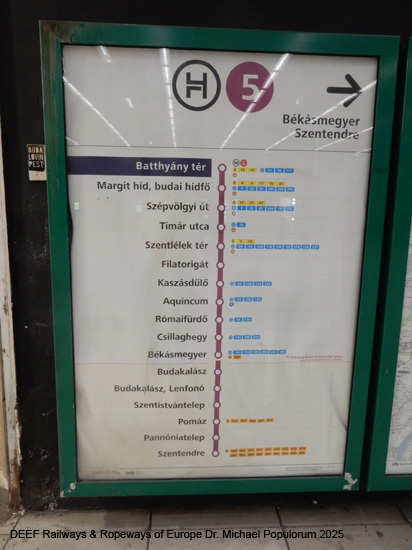 Budapest HEV Eisenbahn H5 Eisenbahn Szentendre Ungarn