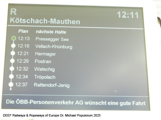 Gailtalbahn Eisenbahn Villach Arnoldstein Hermagor Kötschach-Mauthen Kärnten ÖBB