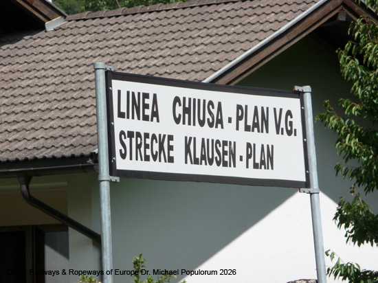 Grödnerbahn Klausen St. Ulrich St. Christina Wolkenstein Plan Eisenbahn Südtirol