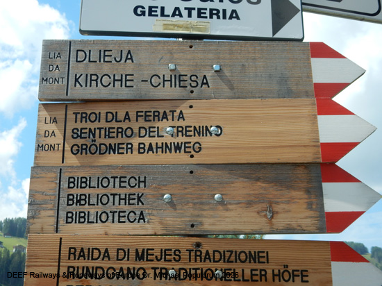 Grödnerbahn Klausen St. Ulrich St. Christina Wolkenstein Plan Eisenbahn Südtirol