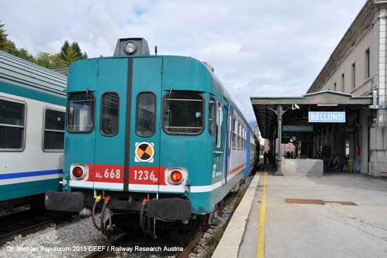 Eisenbahnstrecke Ferrovia Belluno - Feltre - Montebelluna- Treviso Italien