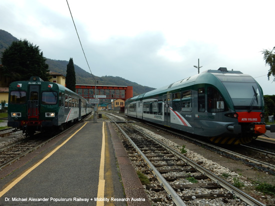 Iseobahn Eisenbahn Ferrovia Brescia Iseo Edolo Lombardia Italien