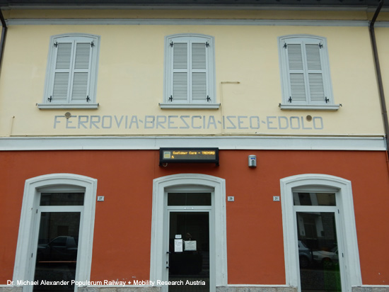 Iseobahn Eisenbahn Ferrovia Brescia Iseo Edolo Lombardia Italien