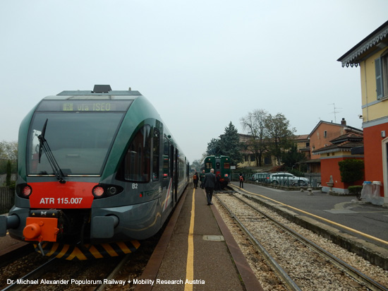 Iseobahn Eisenbahn Ferrovia Brescia Iseo Edolo Lombardia Italien