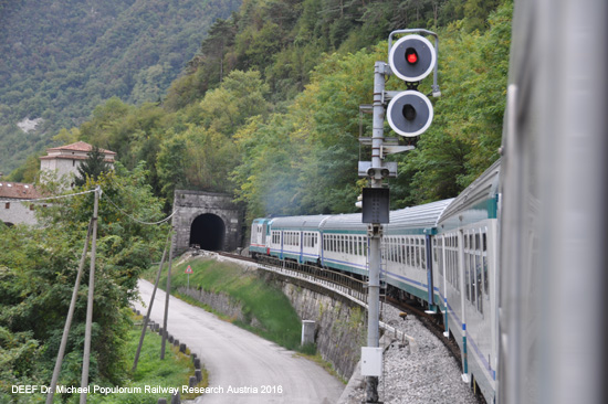 Eisenbahnstrecke Ferrovia Belluno - Feltre - Montebelluna- Treviso Italien