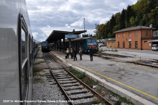 Eisenbahnstrecke Ferrovia Belluno - Feltre - Montebelluna- Treviso Italien