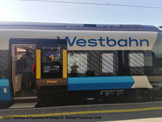Westbahn Südbahnstrecke Stadler Smile Giruno Bussard Eisenbahn Österreich