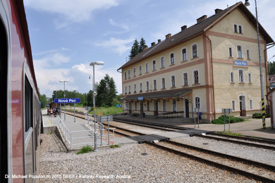 Eisenbahnstrecke Budweis České Budějovice Krumau Horny Plana Oberplan Schwarzes Kreuz Černý Kříž Böhmen Tschechien