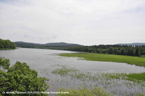Eisenbahnstrecke Budweis České Budějovice Krumau Horny Plana Oberplan Schwarzes Kreuz Černý Kříž Böhmen Tschechien