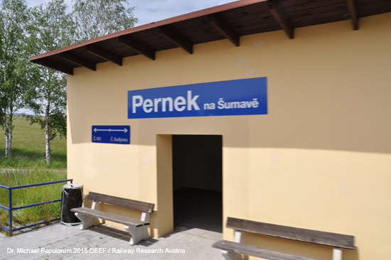 Eisenbahnstrecke Budweis České Budějovice Krumau Horny Plana Oberplan Schwarzes Kreuz Černý Kříž Böhmen Tschechien