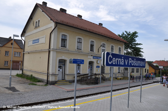 Eisenbahnstrecke Budweis České Budějovice Krumau Horny Plana Oberplan Schwarzes Kreuz Černý Kříž Böhmen Tschechien