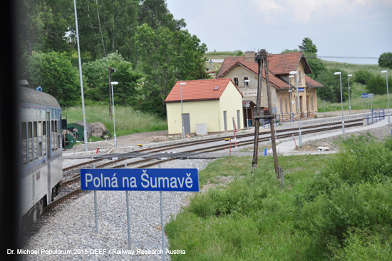 Eisenbahnstrecke Budweis České Budějovice Krumau Horny Plana Oberplan Schwarzes Kreuz Černý Kříž Böhmen Tschechien