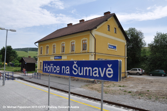 Eisenbahnstrecke Budweis České Budějovice Krumau Horny Plana Oberplan Schwarzes Kreuz Černý Kříž Böhmen Tschechien