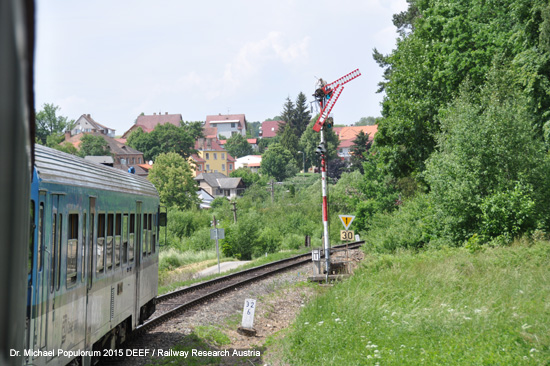Eisenbahnstrecke Budweis České Budějovice Krumau Horny Plana Oberplan Schwarzes Kreuz Černý Kříž Böhmen Tschechien