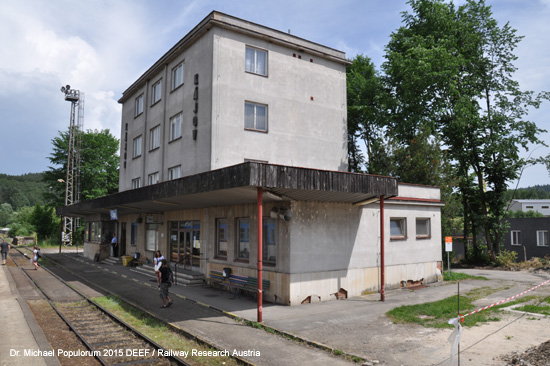 Eisenbahnstrecke Budweis České Budějovice Krumau Horny Plana Oberplan Schwarzes Kreuz Černý Kříž Böhmen Tschechien