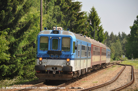 Eisenbahnstrecke Budweis České Budějovice Krumau Horny Plana Oberplan Schwarzes Kreuz Černý Kříž Böhmen Tschechien