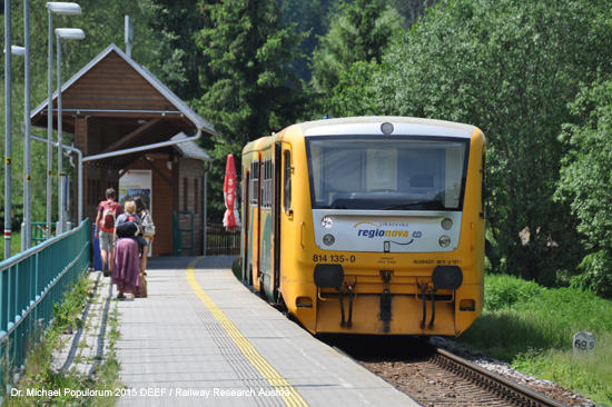 Eisenbahnstrecke Budweis České Budějovice Krumau Horny Plana Oberplan Schwarzes Kreuz Černý Kříž Böhmen Tschechien