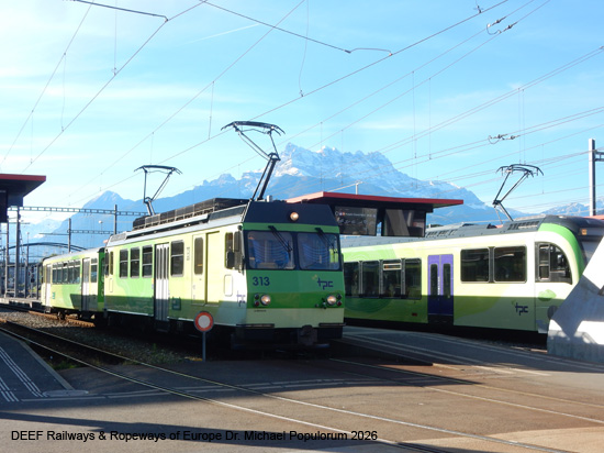 Aigle-Leysin Bahn Chemin de fer Aigle–Leysin Grand Hotel TPC Eisenbahn Schweiz Wadtland Vaud Zahnradbahn