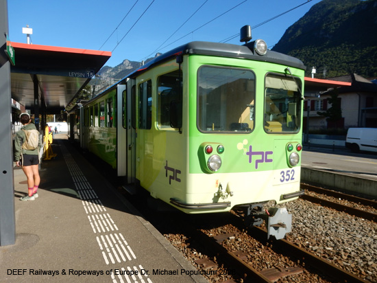 Aigle-Leysin Bahn Chemin de fer Aigle–Leysin Grand Hotel TPC Eisenbahn Schweiz Wadtland Vaud Zahnradbahn