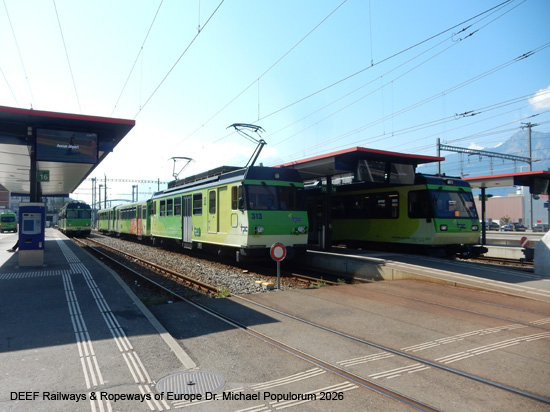 Aigle-Leysin Bahn Chemin de fer Aigle–Leysin Grand Hotel TPC Eisenbahn Schweiz Wadtland Vaud Zahnradbahn