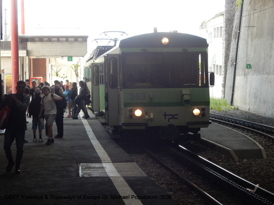 Aigle-Leysin Bahn Chemin de fer Aigle–Leysin Grand Hotel TPC Eisenbahn Schweiz Wadtland Vaud Zahnradbahn