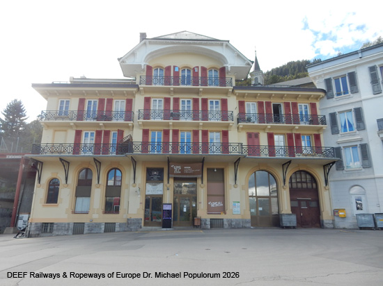 Aigle-Leysin Bahn Chemin de fer Aigle–Leysin Grand Hotel TPC Eisenbahn Schweiz Wadtland Vaud Zahnradbahn