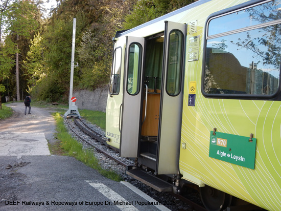 Aigle-Leysin Bahn Chemin de fer Aigle–Leysin Grand Hotel TPC Eisenbahn Schweiz Wadtland Vaud Zahnradbahn