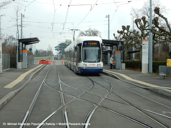 Straßenbahn Genf Tram de Geneve Schweiz Transports publics genevois