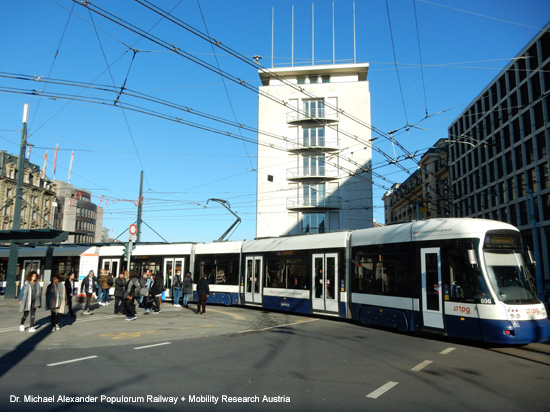 Straßenbahn Genf Tram de Geneve Schweiz Transports publics genevois