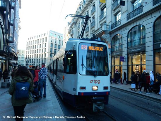 Straßenbahn Genf Tram de Geneve Schweiz Transports publics genevois