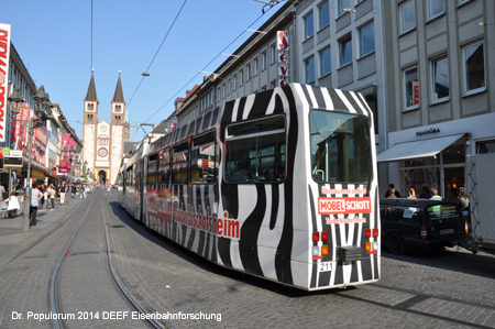Straßenbahn Straba Würzburg Tram Bayern Deutschland