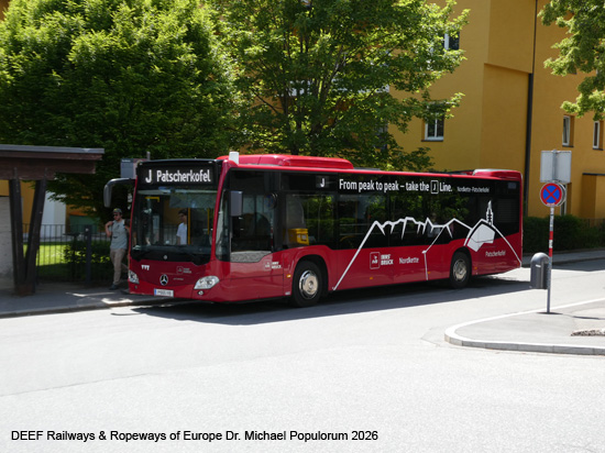 IVB Autobus Linie J Hungerburg Nordkettenbahn Innsbruck