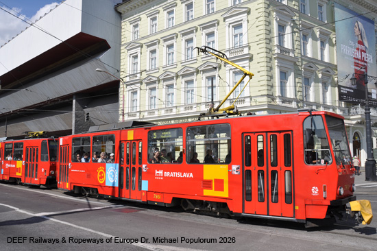 Straßenbahn Bratislava Tram Preßburg Slowakei ÖPNV