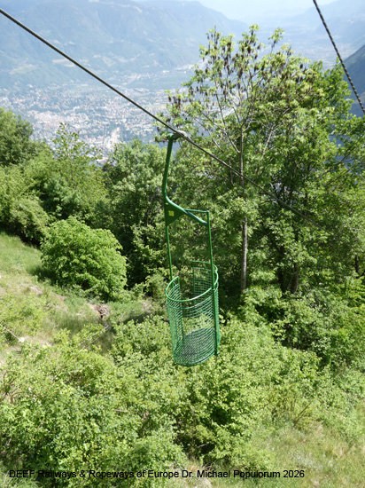 Korblift Vellau Leiteralm Algund Meran Südtirol Seilbahn