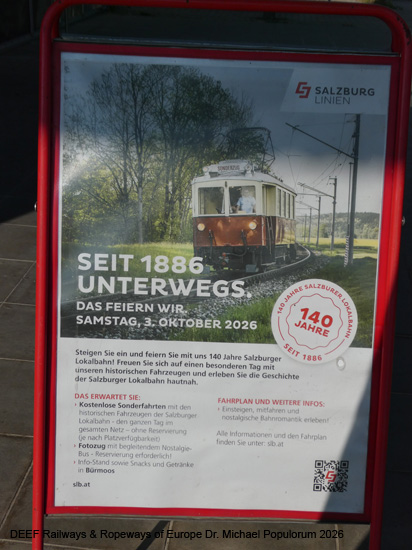 140 Jahre Salzburger Lokalbahn 2026 SLB Eisenbahn Österreich